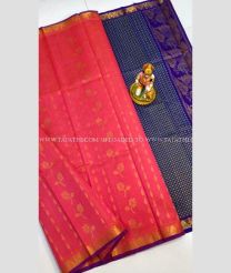 Pink and Navy Blue color Kollam Pattu sarees with all over design -KOLP0001802