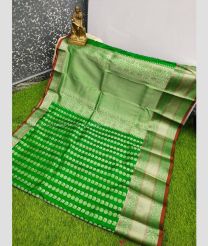 Green and chestnut color Chenderi silk sarees with all over design -CNDP0016410