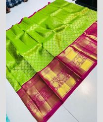 Parrot Green and Magenta color kanchi Lehengas with All over Design-KAPL0000124
