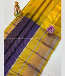 Navy Blue and Bronze color kuppadam pattu sarees with all over checks design -KUPP0097232