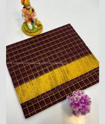 Plum Velvet and Golden color Uppada Cotton sarees with jari border design -UPAT0004832