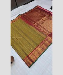 Mehendi Green and Maroon color gadwal sico sarees with all over checks and buttas design -GAWI0000924
