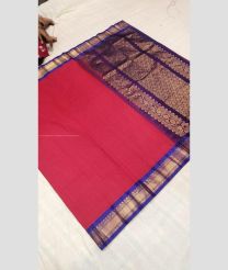 Pink and Purple Blue color gadwal cotton handloom saree with All over Checks Design-GAWT0000252