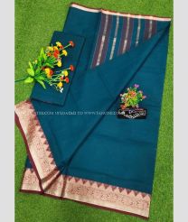 Teal and Maroon color Uppada Cotton sarees with plain design -UPAT0004817