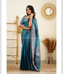 Teal and Copper color Lichi sarees with All over Jacquard Work Design-LICH0000430