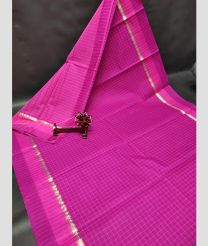 Deep Pink and Silver color Uppada Cotton sarees with all over checks design -UPAT0004833