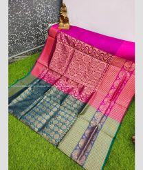 Bluish Grey and Pink color Chenderi silk sarees with all over design -CNDP0016403