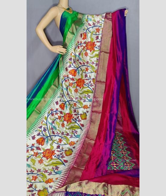 Buy online Cream Ikkat Saree With Blouse from ethnic wear for Women by  Winza Designer for ₹489 at 80% off | 2024 Limeroad.com