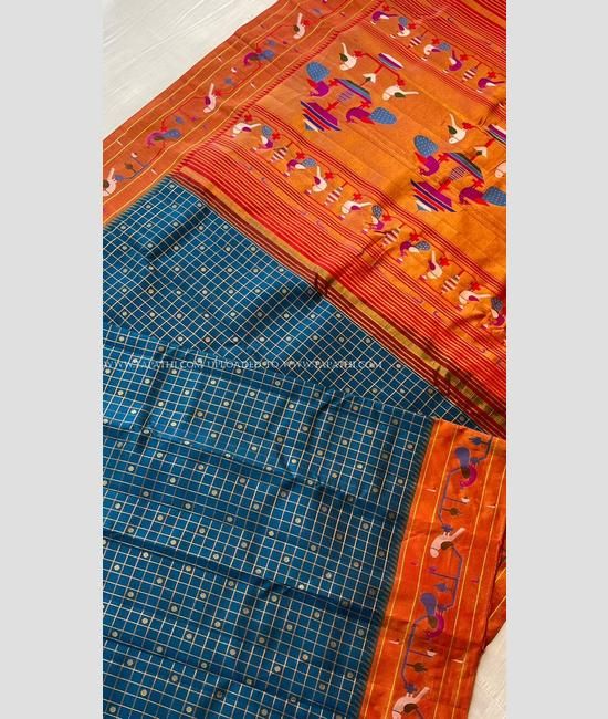 Checks paithani saree | UNIEKART