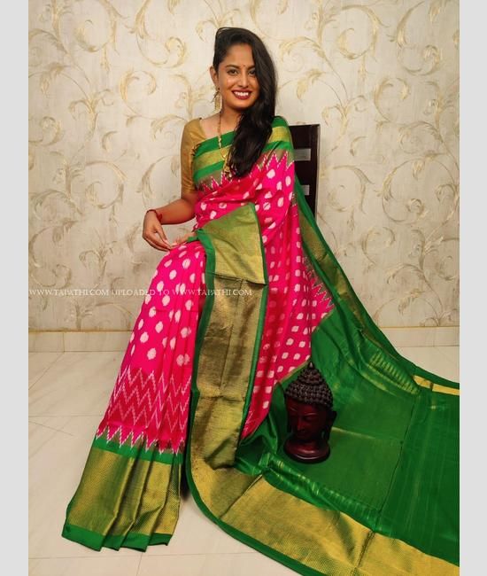 Buy Pink Green Dola Silk Saree online-Karagiri – Karagiri Global