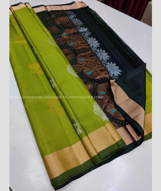 Printed Ultra Soft Mehndi Green Chiffon Saree