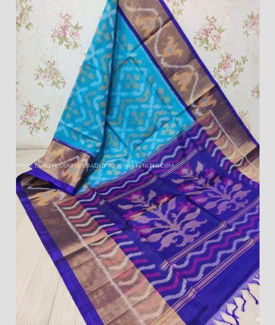 Buy Vipanji Exclusive Ikkat Pure Soft Silk Sarees with Blouse - The Chennai  Silks Online Shopping.