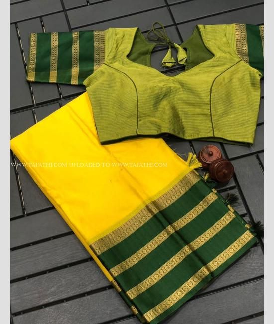 Buy Mustard Yellow Color Traditional Cotton Sarees - Sutisaree