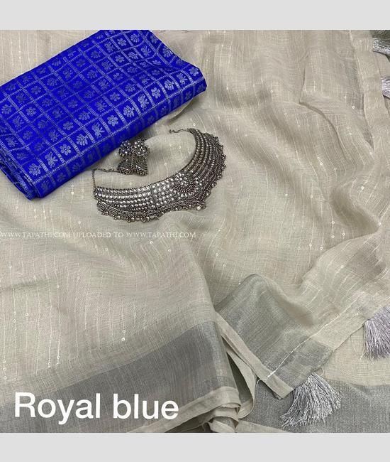 Double shaded two dye linen plain sarees with blouse | siri designers