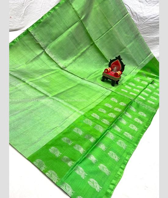 Uppada purple with green handwoven full tissue saree