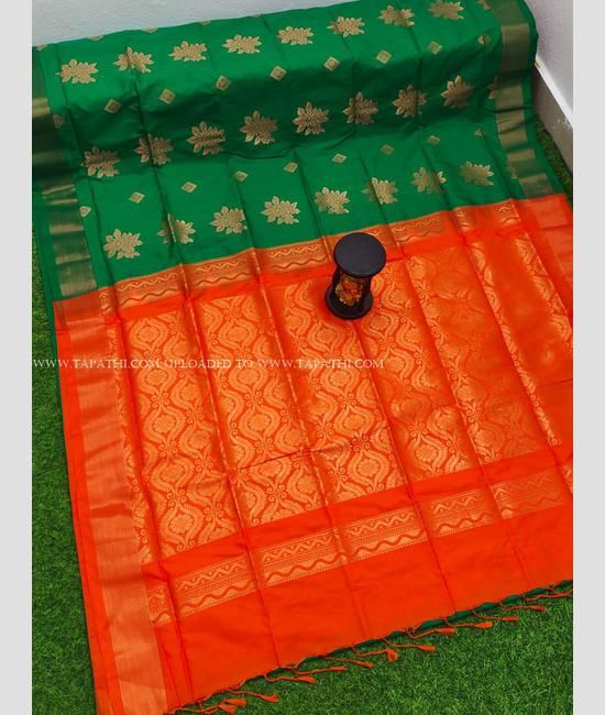 Soft Silk Kubera Pattu Saree With Copper Zari – ThreadLooms