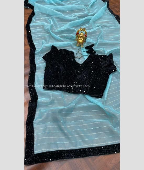 Buy Arhi Sky Blue Linen Handwoven Soft Saree With Allover Weaving with  Unstitched online