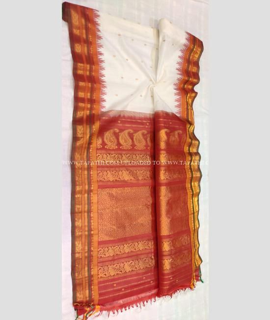 Buy Women's Silk and Pure Cotton Sico Gadwal Rich Pallu Jari Butta Saree  with Contrast Blouse, no-5-9 (Maroon and Sea Green) at Amazon.in