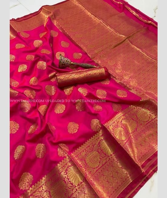 Priyashi Deep Pink Banarasi Saree – Zariknyaa
