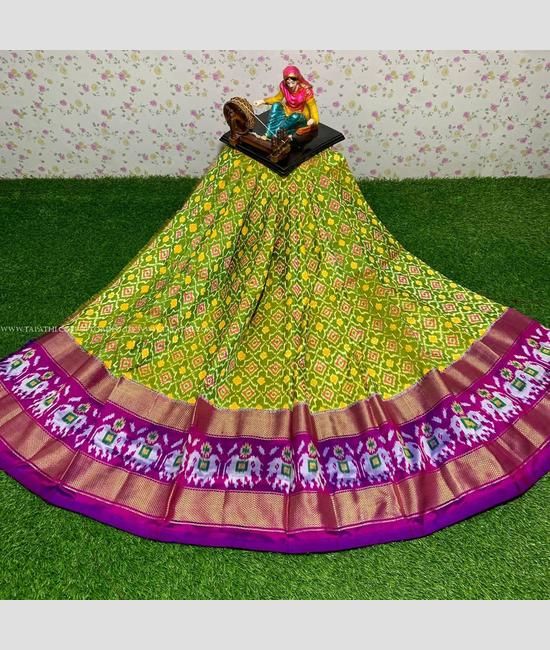 Green Blouse with Pink Lehenga and Yellow dupatta set – Megha and Jigar