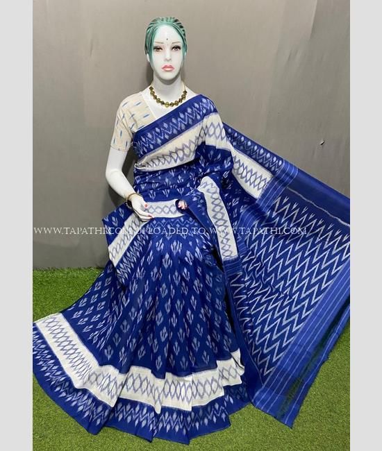 Blue Handloom Cotton Silk Saree – Beatitude