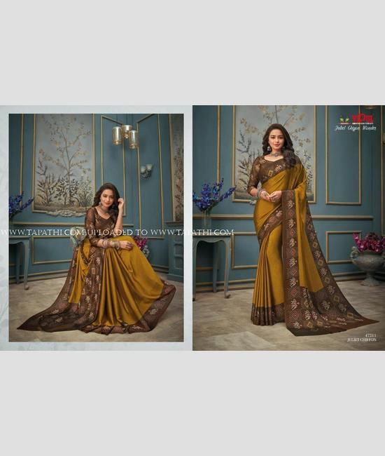 Shilpa Shetty Brown Chiffon Saree With Blouse 133864 | Chiffon saree,  Indian beauty saree, Elegant saree