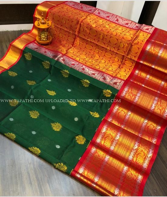 Kubera pattu saree - Mehandi Yellow and Bottle Green - Luxury Shukra