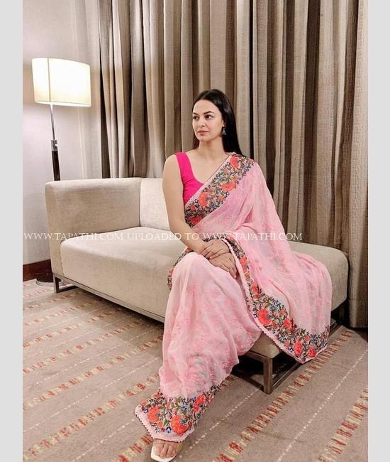 Rangoli Silk Embroidery Saree In Pink Colour - SR1543746