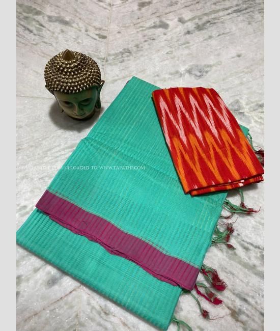 Pure Handloom Mangalgiri Cotton Saree with Blouse – RKG SHOPPING