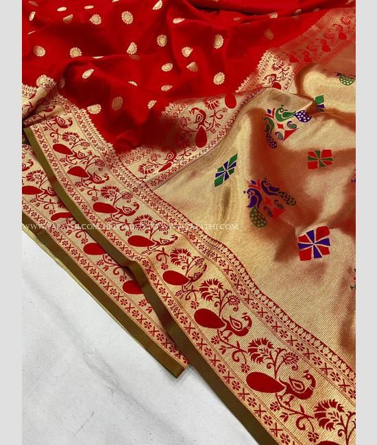 Pink Paithani Handloom Silk Saree: Elegant Flower Design – Luxurion World