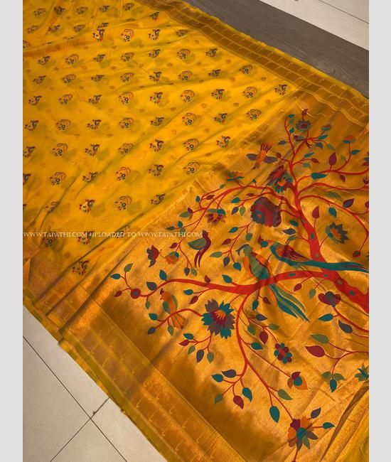 Buy Red Paithani Silk Saree with Golden Zari Weaving online- Iraah