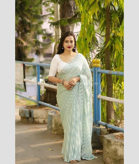 Buy PITHAVADIWALA Women White and Blue Woven Pure Silk Saree with  Unstitched Blouse Piece Online at Best Prices in India - JioMart.