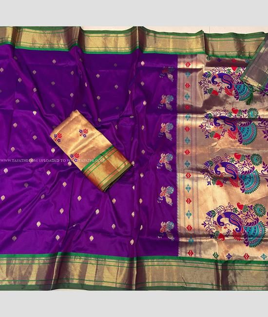 Shahi Paithani Sarees Ink Blue Colour| New Paithani Silk Sare 2022