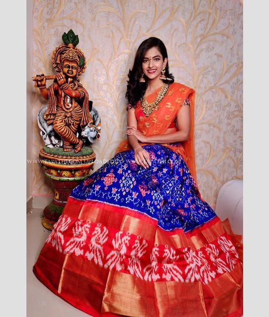 Royal Blue Gamthi work Lehenga Choli for Navratri - Dress me Royal