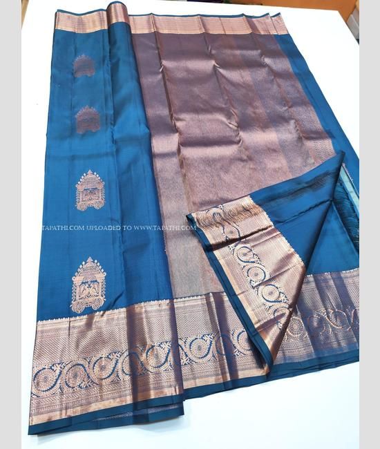 Blue Color Zari Woven Kanjivaram Pure Silk Saree