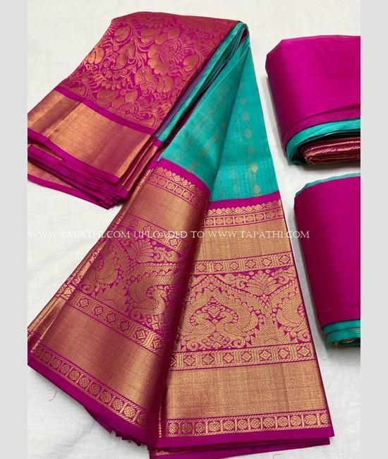 Buy Azure Blue Paithani Saree online-Karagiri