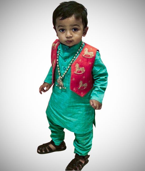 Buy Lucknowi Long Jacket Peach Boys Kurta Pajama (NKK-806) Online