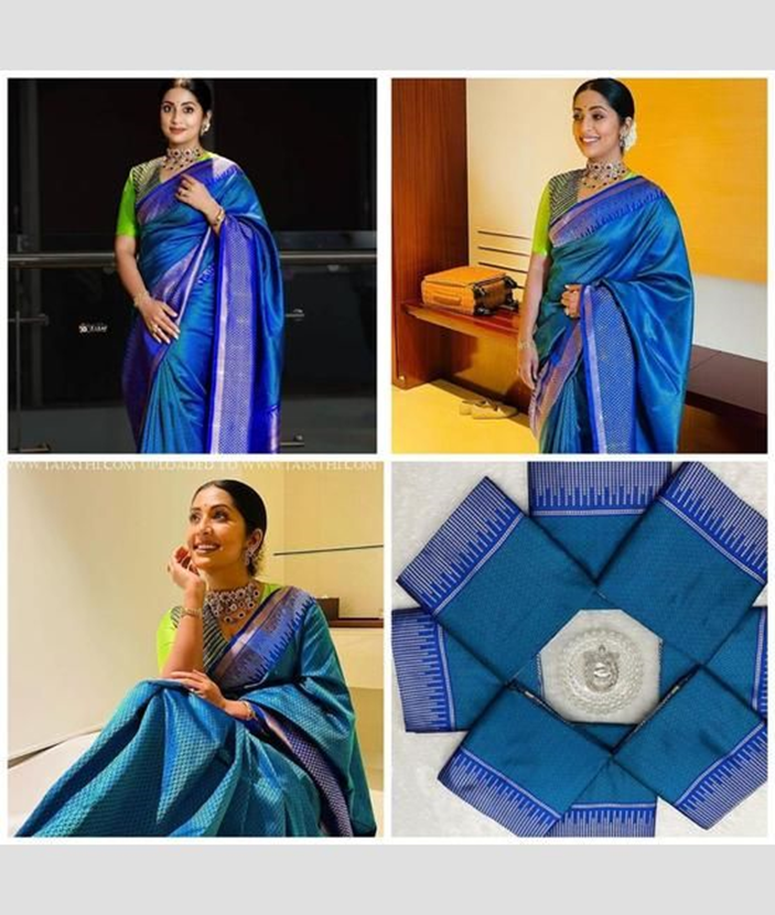 Blue Color Sarees Designer Banarasi Soft Silk Saree Bollywood Style Party  Wear Saree With Soft Silk Sarees Best Quality - Etsy